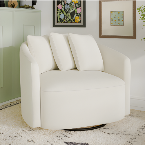 Beautiful Drew Accent Chair – Cream Boucle Luxury