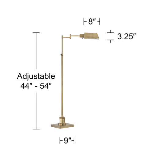 Adjustable Swing Arm Pharmacy Floor Lamp