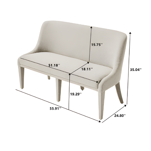 Better Homes & Gardens Windsor Upholstered Dining Bench, Wheat