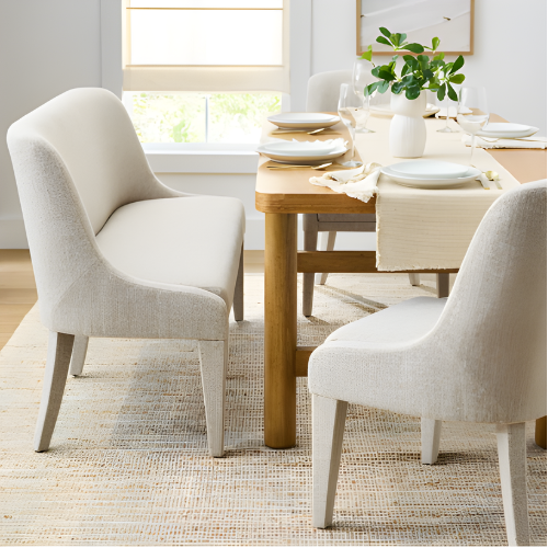 Better Homes & Gardens Windsor Upholstered Dining Bench, Wheat