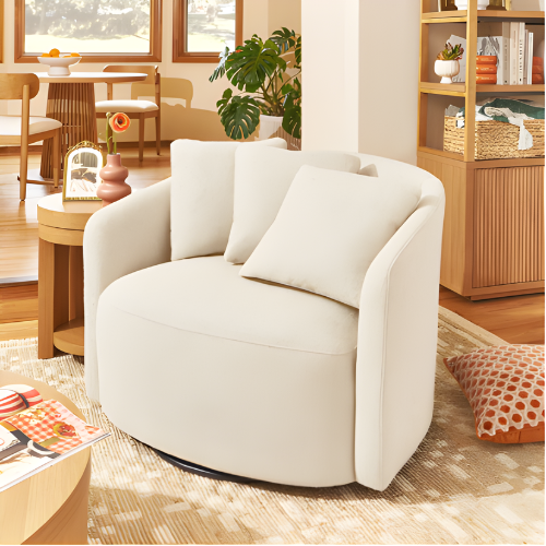 Beautiful Drew Accent Chair – Cream Boucle Luxury
