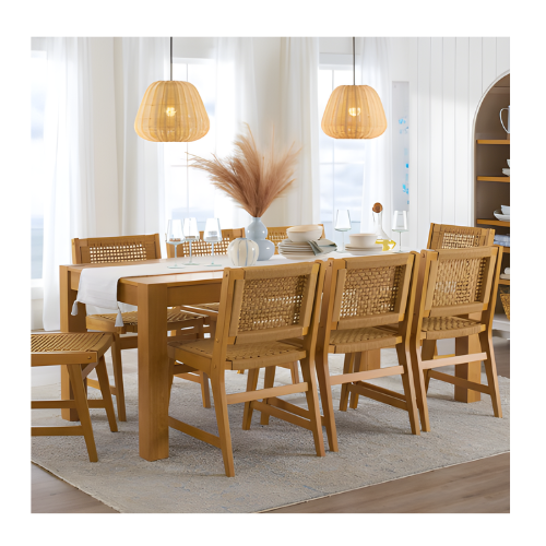 Better Homes & Gardens Bryant Solid Wood Extendable Dining Table, Light Honey Finish