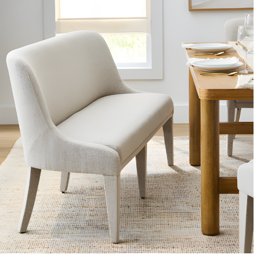 Better Homes & Gardens Windsor Upholstered Dining Bench, Wheat