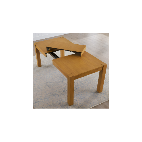 Better Homes & Gardens Bryant Solid Wood Extendable Dining Table, Light Honey Finish