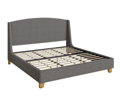 Better Homes & Gardens Windsor Platform Bed, King, Gray Boucle