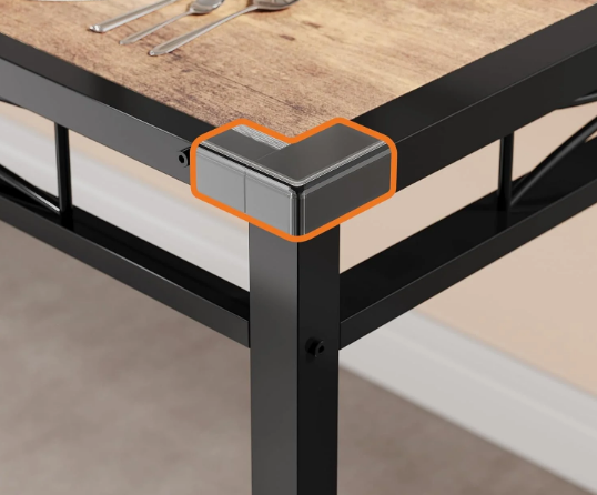 Rustic Wood Dining Table Set for 4 with Upholstered Chairs – Compact & Space-Saving